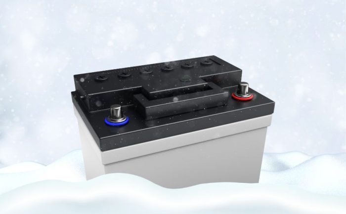 Concept of car battery not used in winter